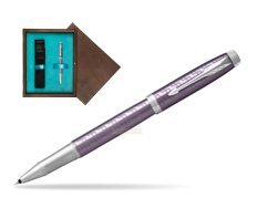 Parker IM Premium Dark Violet CT Rollerball Pen  single wooden box  Wenge Single Turquoise