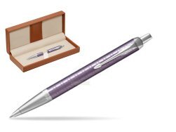 Parker IM Premium Dark Violet CT Ballpoint Pen  in classic box brown