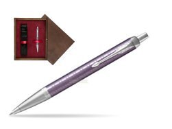 Parker IM Premium Dark Violet CT Ballpoint Pen  single wooden box  Wenge Single Maroon