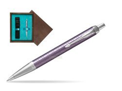 Parker IM Premium Dark Violet CT Ballpoint Pen  single wooden box  Wenge Single Turquoise