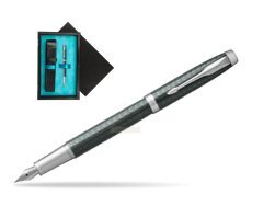 Parker IM Premium  Pale Green CT Fountain Pen  single wooden box  Black Single Turquoise