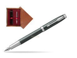 Parker IM Premium  Pale Green CT Fountain Pen  single wooden box Mahogany Single Maroon