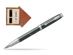 Parker IM Premium  Pale Green CT Fountain Pen  single wooden box  Mahogany Single Ecru