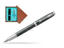 Parker IM Premium  Pale Green CT Fountain Pen  single wooden box  Mahogany Single Turquoise