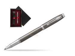 Parker IM Premium Dark Espresso Chiselled CT Rollerball Pen  single wooden box  Black Single Maroon