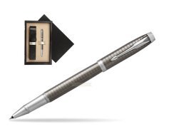 Parker IM Premium Dark Espresso Chiselled CT Rollerball Pen  single wooden box Black Single Ecru