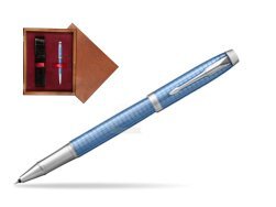 Parker IM Premium Blue CT Rollerball Pen  single wooden box Mahogany Single Maroon