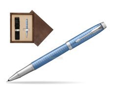 Parker IM Premium Blue CT Rollerball Pen  single wooden box  Wenge Single Ecru
