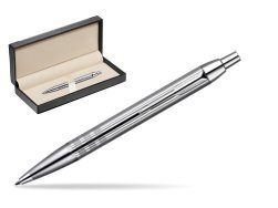 Parker IM Premium Shiny Chrome Metal Chiselled CT Ballpoint Pen  in classic box  black