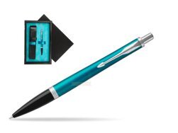Parker Urban Vibrant Blue CT Ballpoint Pen  single wooden box  Black Single Turquoise