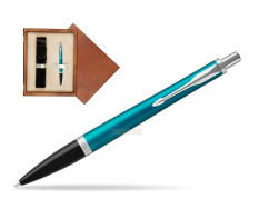Parker Urban Vibrant Blue CT Ballpoint Pen  single wooden box  Mahogany Single Ecru