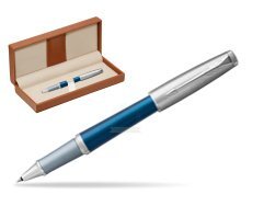 Parker Urban Premium Dark Blue CT Rollerball Pen  in classic box brown