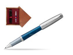 Parker Urban Premium Dark Blue CT Rollerball Pen  single wooden box Mahogany Single Maroon