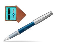 Parker Urban Premium Dark Blue CT Rollerball Pen  single wooden box  Mahogany Single Turquoise