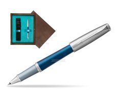 Parker Urban Premium Dark Blue CT Rollerball Pen  single wooden box  Wenge Single Turquoise