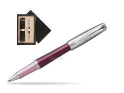 Parker Urban Premium Dark Purple CT Rollerball Pen  single wooden box Black Single Ecru