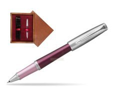 Parker Urban Premium Dark Purple CT Rollerball Pen  single wooden box Mahogany Single Maroon