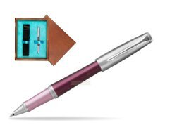Parker Urban Premium Dark Purple CT Rollerball Pen  single wooden box  Mahogany Single Turquoise