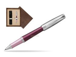 Parker Urban Premium Dark Purple CT Rollerball Pen  single wooden box  Wenge Single Ecru