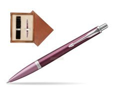 Parker Urban Premium Dark Purple CT Ballpoint Pen  single wooden box  Mahogany Single Ecru