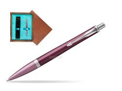 Parker Urban Premium Dark Purple CT Ballpoint Pen  single wooden box  Mahogany Single Turquoise