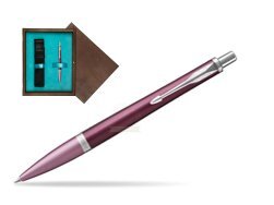 Parker Urban Premium Dark Purple CT Ballpoint Pen  single wooden box  Wenge Single Turquoise