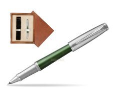 Parker Urban Premium Green CT Rollerball Pen  single wooden box  Mahogany Single Ecru
