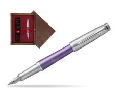 Parker Urban Premium Violet CT Fountain Pen   single wooden box  Wenge Single Maroon
