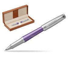 Parker Urban Premium Violet CT Rollerball Pen  in classic box brown