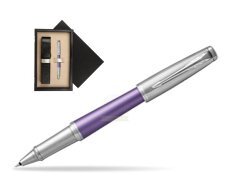 Parker Urban Premium Violet CT Rollerball Pen  single wooden box Black Single Ecru