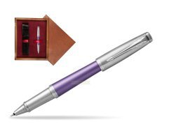 Parker Urban Premium Violet CT Rollerball Pen  single wooden box Mahogany Single Maroon