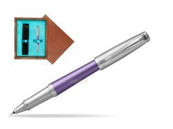 Parker Urban Premium Violet CT Rollerball Pen  single wooden box  Mahogany Single Turquoise