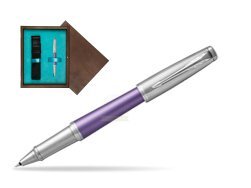 Parker Urban Premium Violet CT Rollerball Pen  single wooden box  Wenge Single Turquoise