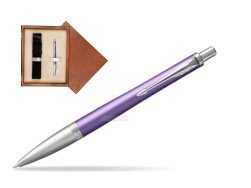 Parker Urban Premium Violet CT Ballpoint Pen  single wooden box  Mahogany Single Ecru