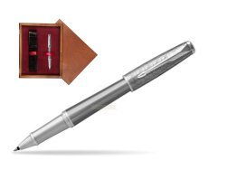 Parker Urban Premium Silvered Powder CT Rollerball Pen  single wooden box Mahogany Single Maroon