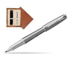 Parker Urban Premium Silvered Powder CT Rollerball Pen  single wooden box  Mahogany Single Ecru
