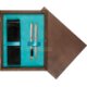 Double Wooden Box Wenge Turquoise Double Wooden Box Wenge Turquoise