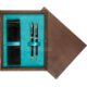 Double Wooden Box Wenge Turquoise Double Wooden Box Wenge Turquoise