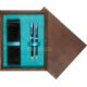 Double Wooden Box Wenge Turquoise Double Wooden Box Wenge Turquoise