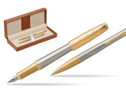 Parker Urban Premium Aureate Powder GT Fountain Pen + Ballpoint Pen in a Gift Box  in classic box brown