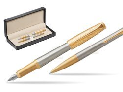 Parker Urban Premium Aureate Powder GT Fountain Pen + Ballpoint Pen in a Gift Box  in classic box  black
