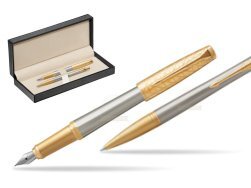 Parker Urban Premium Aureate Powder GT Fountain Pen + Ballpoint Pen in a Gift Box  in classic box  pure black