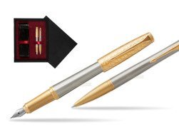 Parker Urban Premium Aureate Powder GT Fountain Pen + Ballpoint Pen in a Gift Box  double wooden box Black Double Maroon