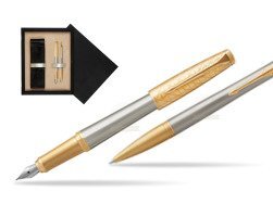 Parker Urban Premium Aureate Powder GT Fountain Pen + Ballpoint Pen in a Gift Box  double wooden box Black Double Ecru