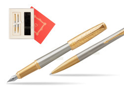 Parker Urban Premium Aureate Powder GT Fountain Pen + Ballpoint Pen in a Gift Box  "Red Love"