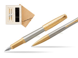 Parker Urban Premium Aureate Powder GT Fountain Pen + Ballpoint Pen in a Gift Box in Standard 2