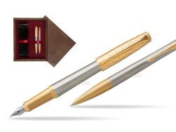 Parker Urban Premium Aureate Powder GT Fountain Pen + Ballpoint Pen in a Gift Box  double wooden box Wenge Double Maroon