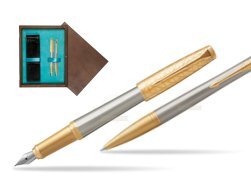 Parker Urban Premium Aureate Powder GT Fountain Pen + Ballpoint Pen in a Gift Box  double wooden box Wenge Double Turquoise