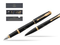 Parker Urban Muted Black GT Fountain Pen + Ballpoint Pen in a Gift Box