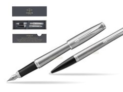 Parker Urban Metro Metallic CT Fountain Pen + Ballpoint Pen in a Gift Box
